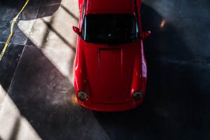 Red 1996 Porsche 993 C4S 911 from above