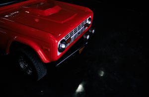 1969 orange ford bronco hood