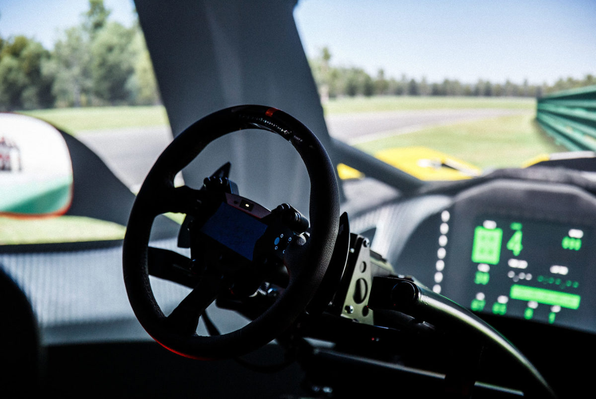 A photo of the racing simulator