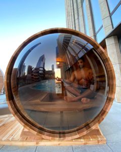 glass orb outside of equinox hotel
