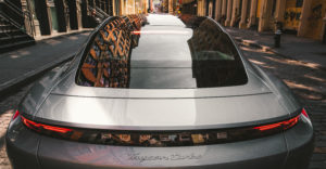 porsche taycan from the back